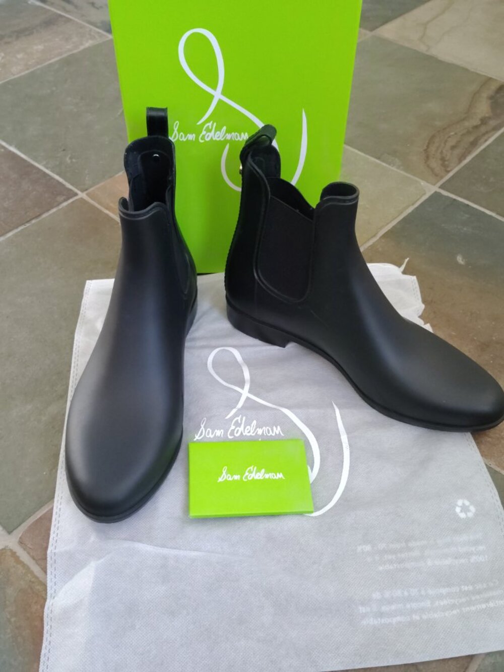 Sam Edelman Black Waterproof Rain Boots